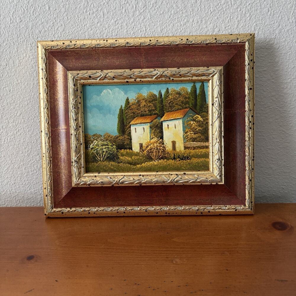 Original Aldo Soleri Italian oil painting "Paessagio" 13x18 cm, art, home decor